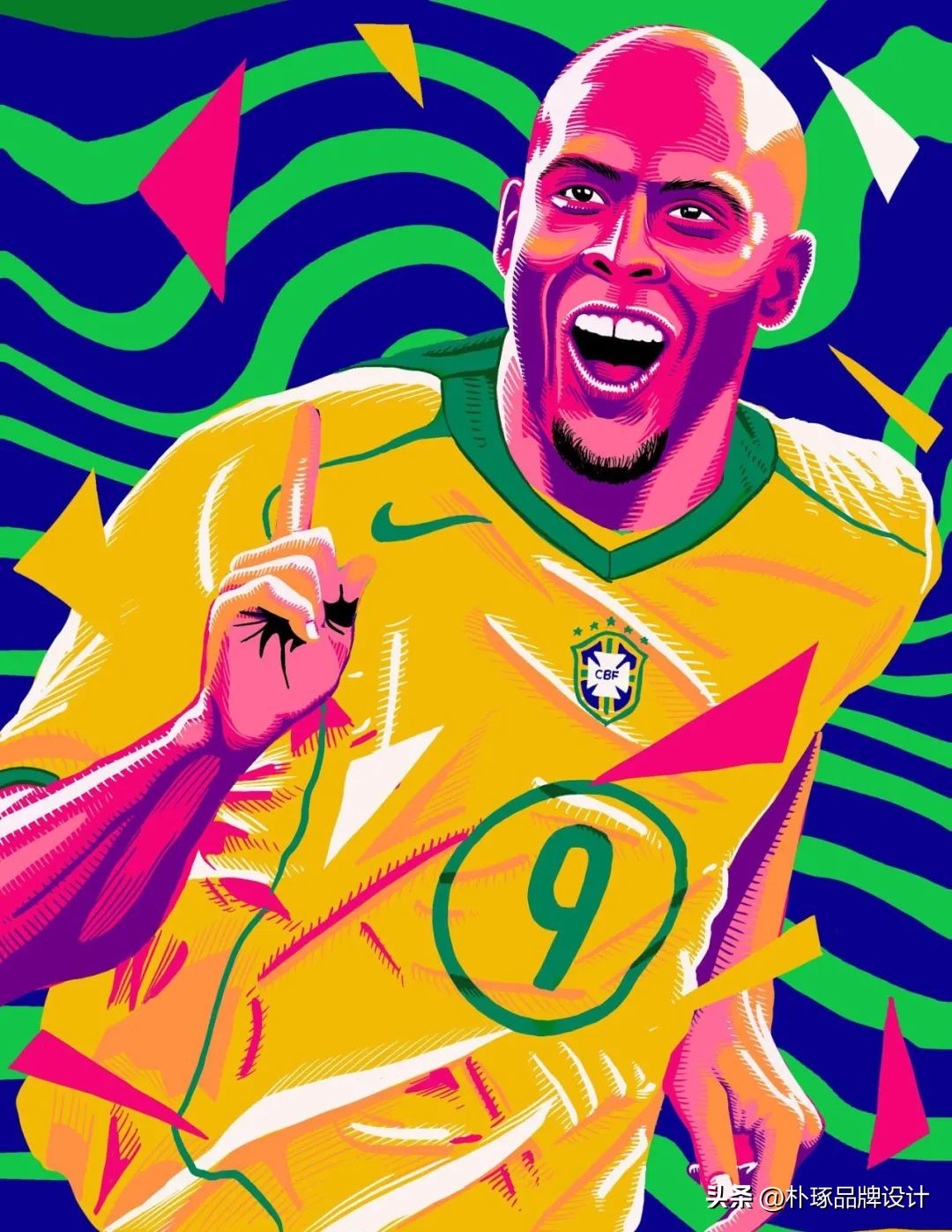 足球插画人物图片,足球运动员海报手绘简单一点