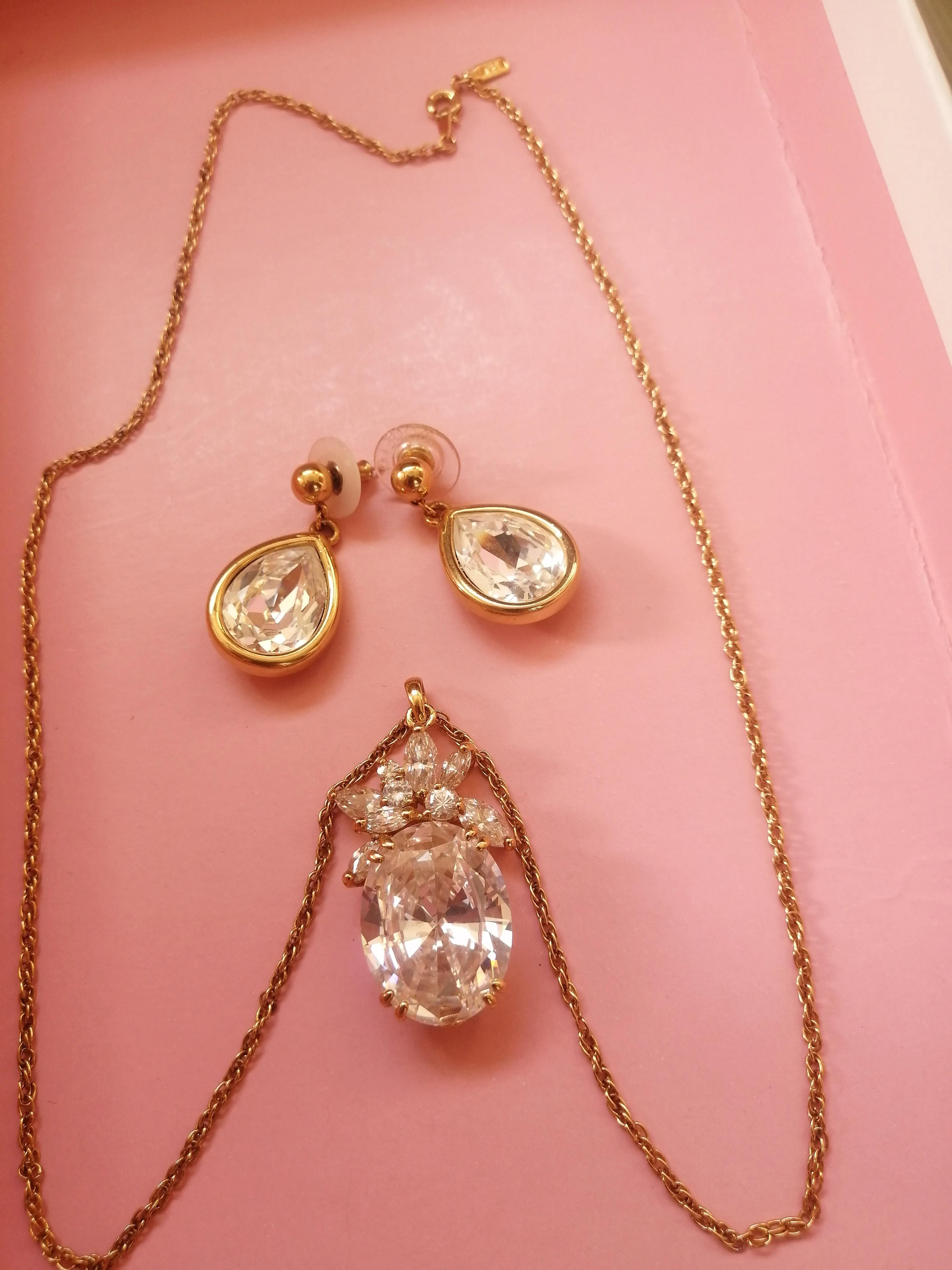 一套珍珠项链耳钉,天然珍珠项链耳环两件套正品