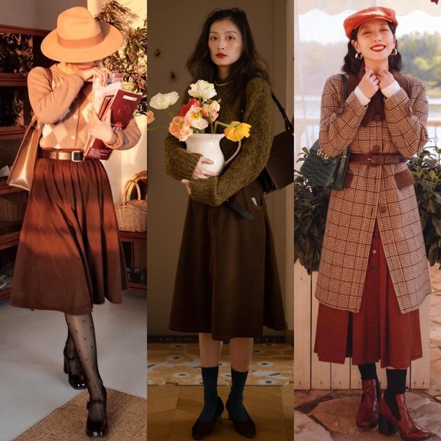 今年大火的“半身裙”，配对鞋子气质优雅，适合40+岁的女人