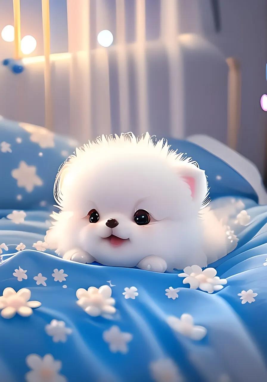 博美可爱的狗狗,白色的博美狗狗长大之后有多帅