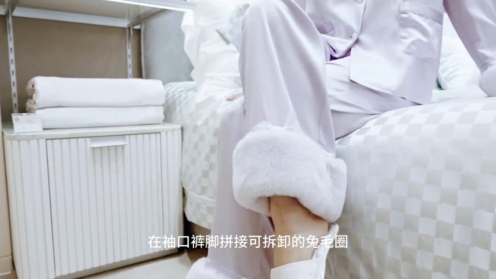 睡衣高级感轻奢明星同款藏蓝色,高级感居家睡衣女