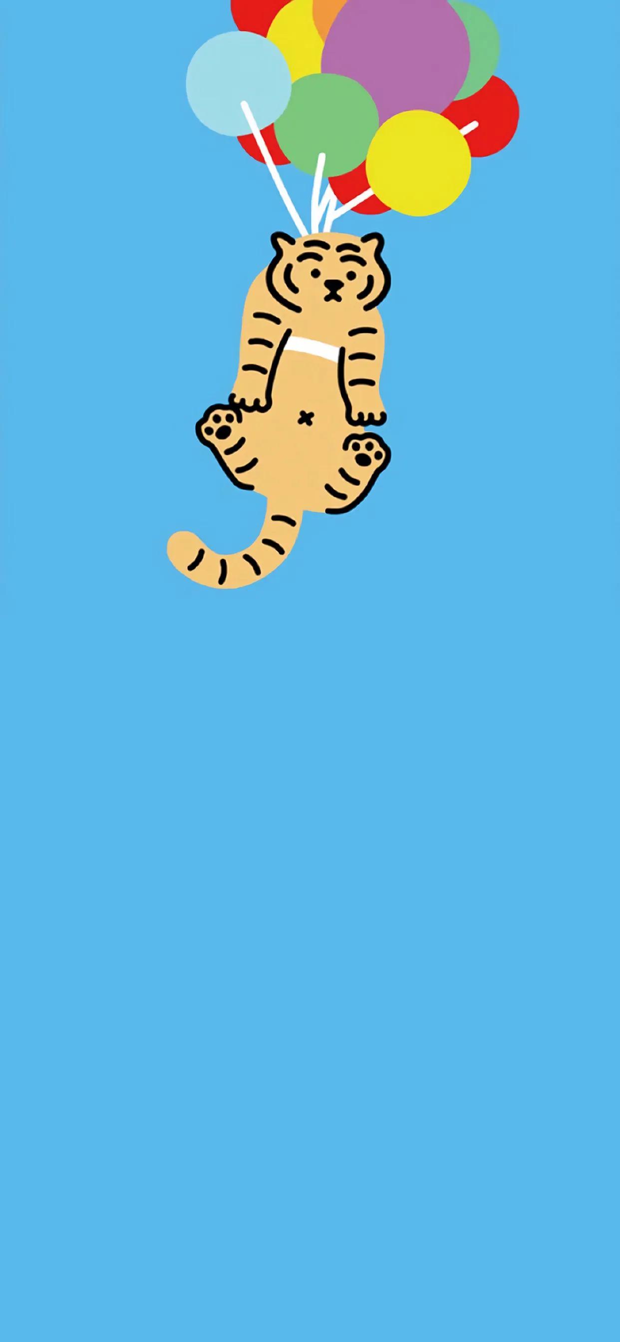 手机壁纸小老虎红色,小老虎万事如意壁纸