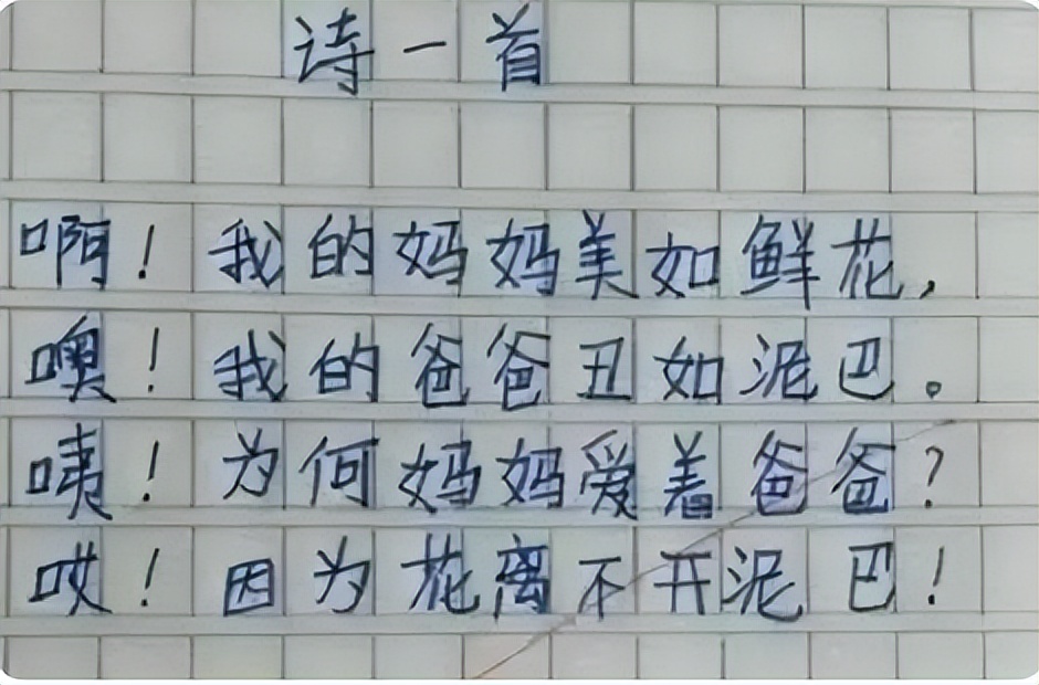 小学生改编孝子吟,小学生改编的孝子吟