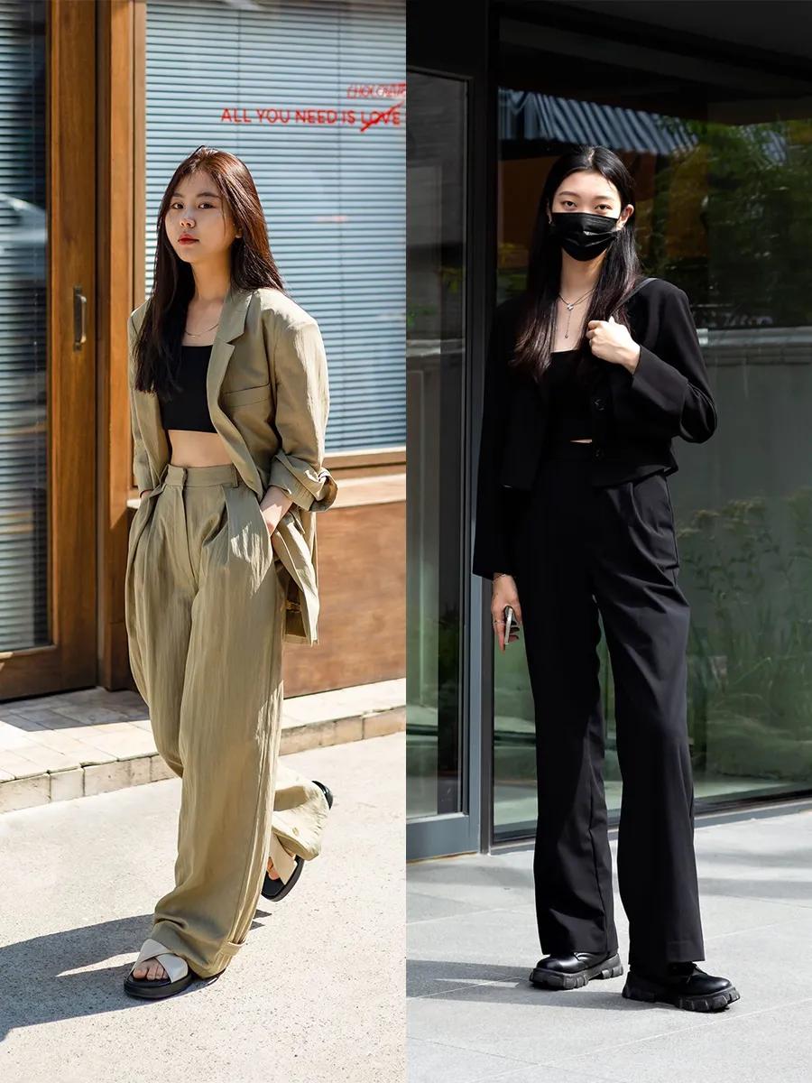 韩系ins高级感西装外套穿搭,跟着韩国博主学穿搭技巧