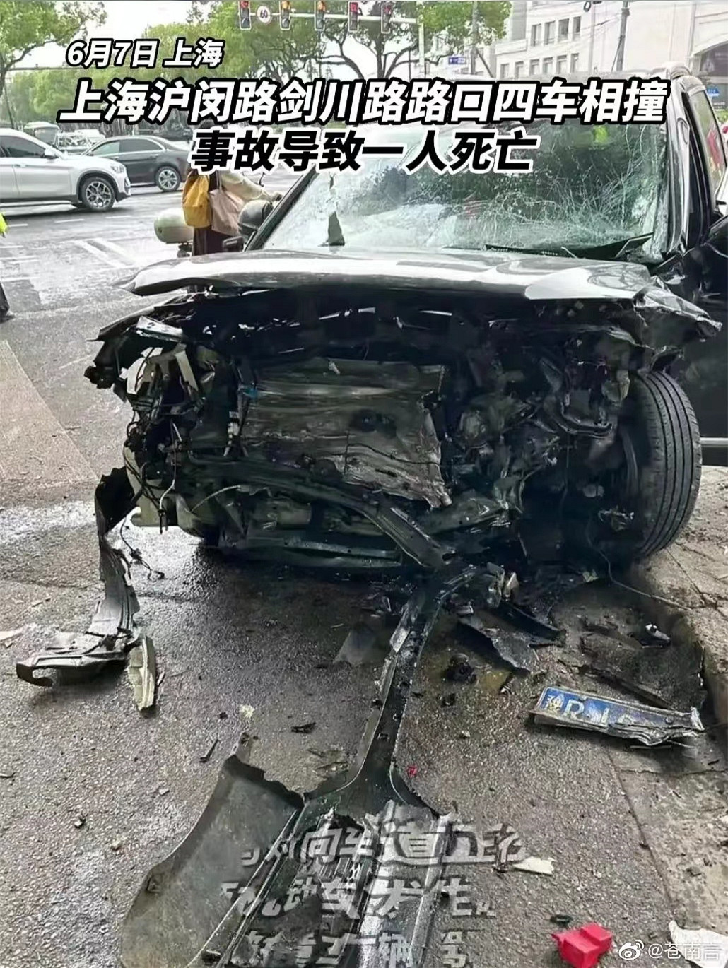 上海男子闹市闯红灯被撞死,上海一男子闯红灯致死现场