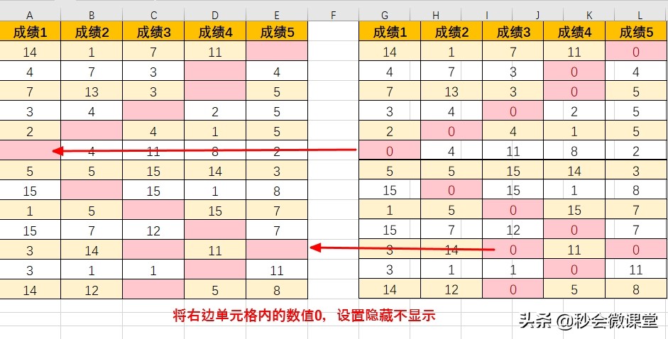 excel怎么隐藏公式出来的数字0,excel如何隐藏0值