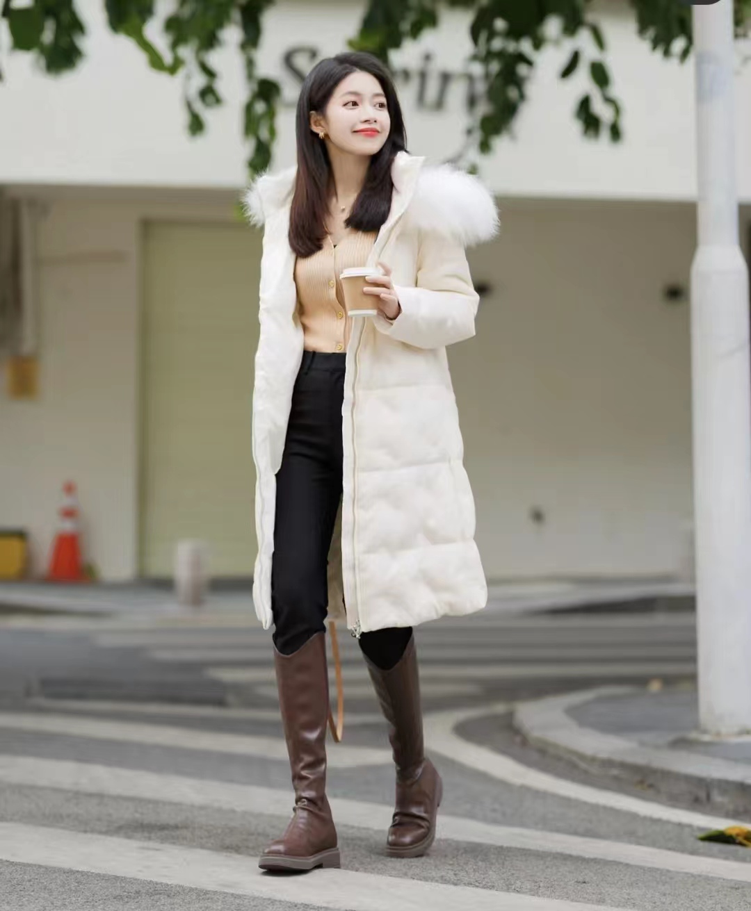 这45套棕色长筒靴穿搭太高级了，显高显瘦显腿长