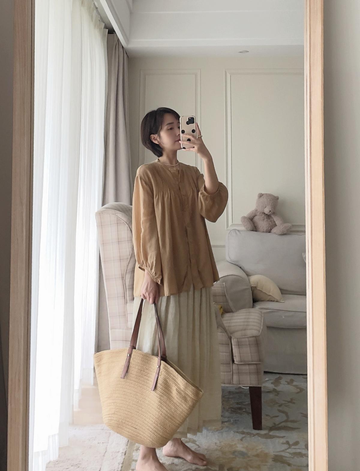 知性优雅穿搭白衬衫裙子,格子衬衣穿搭牛仔半裙女秋冬