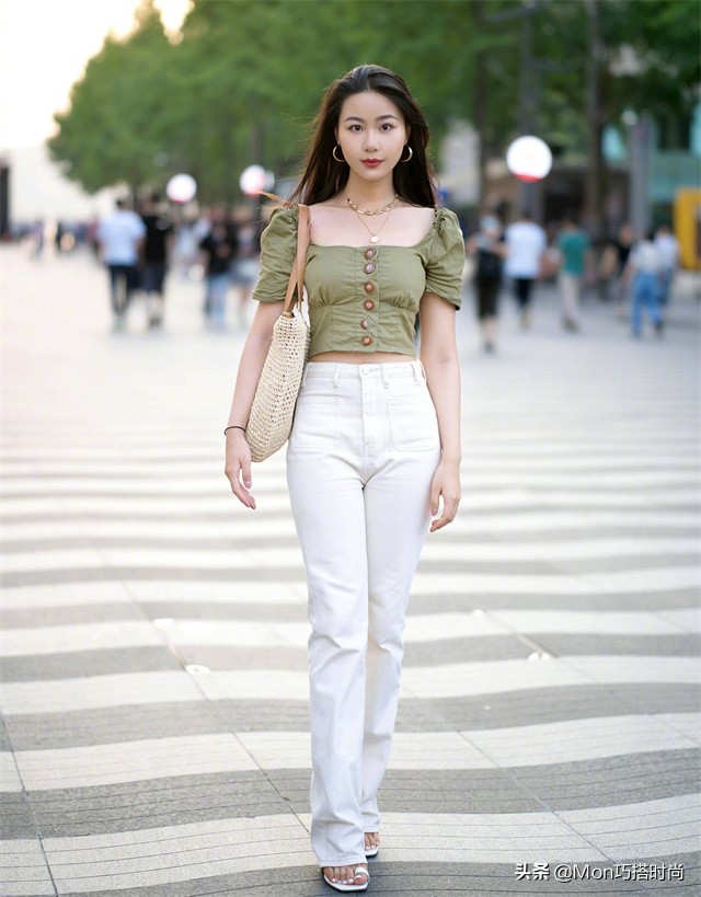 我对“挤奶衫”的偏见，在看到这些街拍后变了，洋气、显瘦又高级