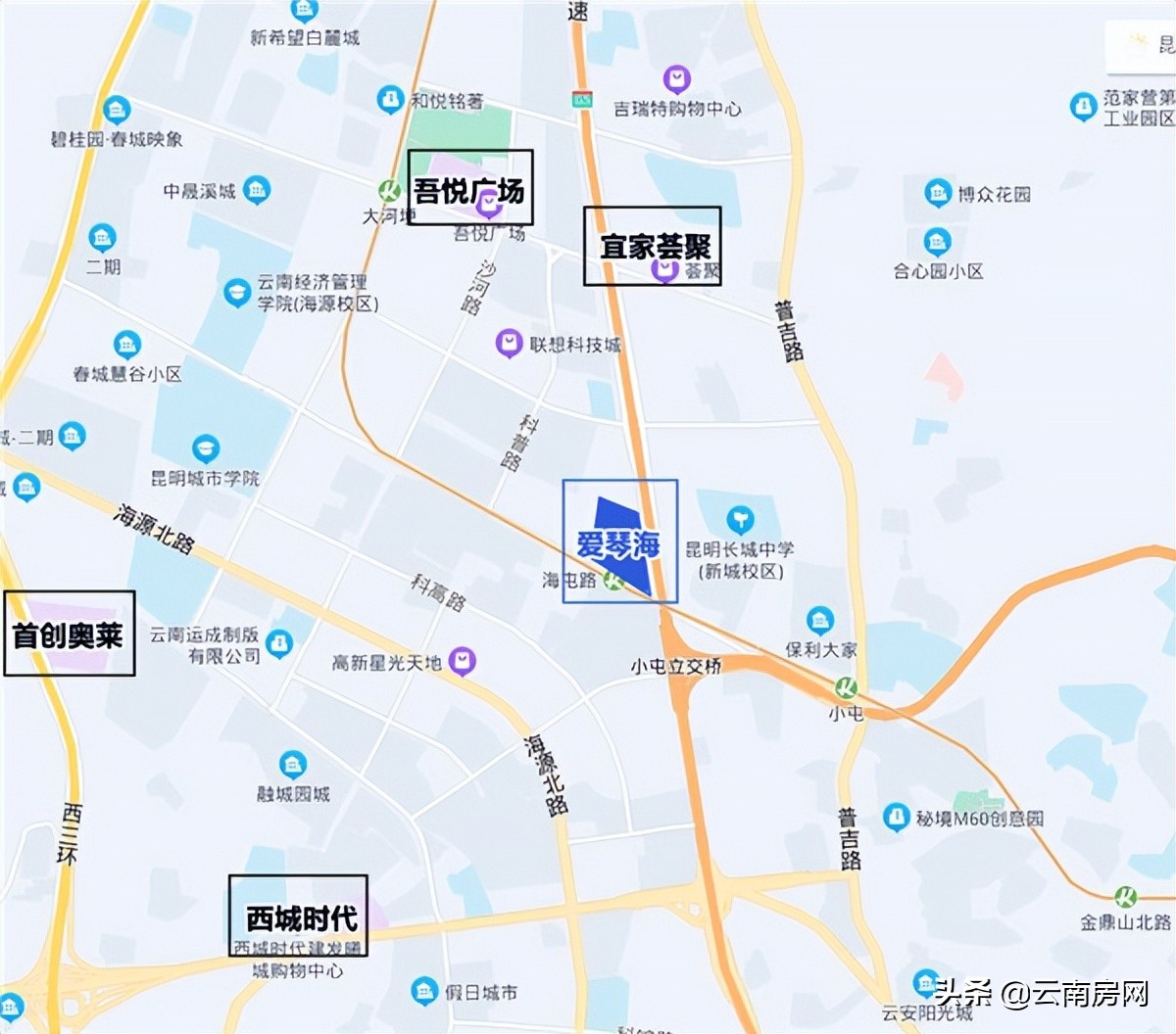 西北新城商业,西北新城核心区域