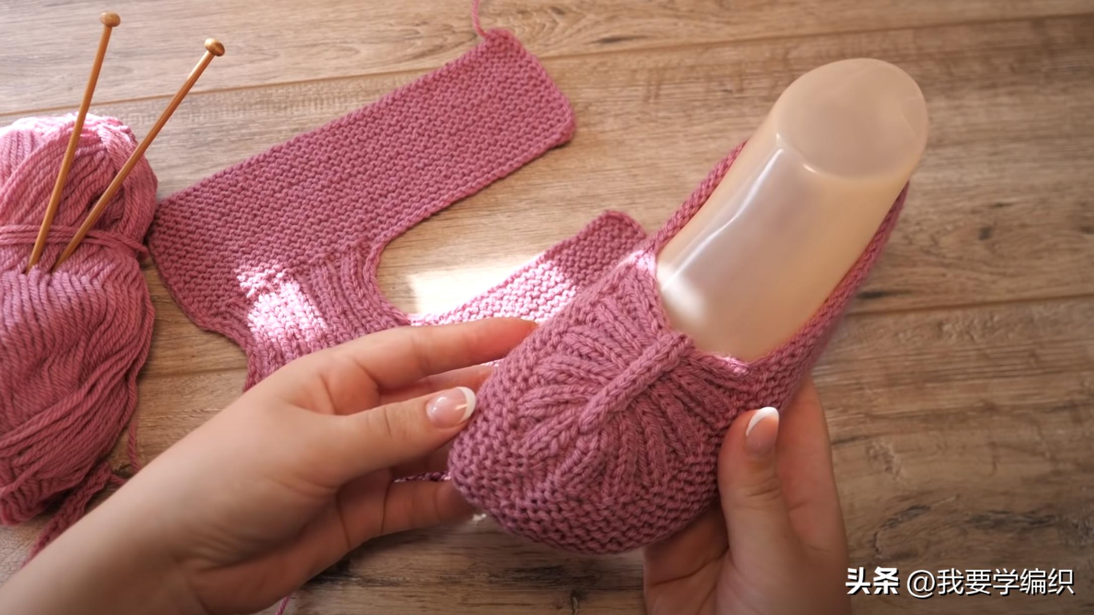 轻松编织一片式地板袜,最简单的一片式地板袜