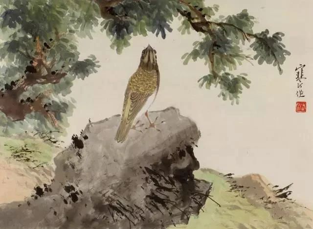 江寒汀写意黑山雀石榴花图,江寒汀写意花鸟千峰竞秀原作尺寸