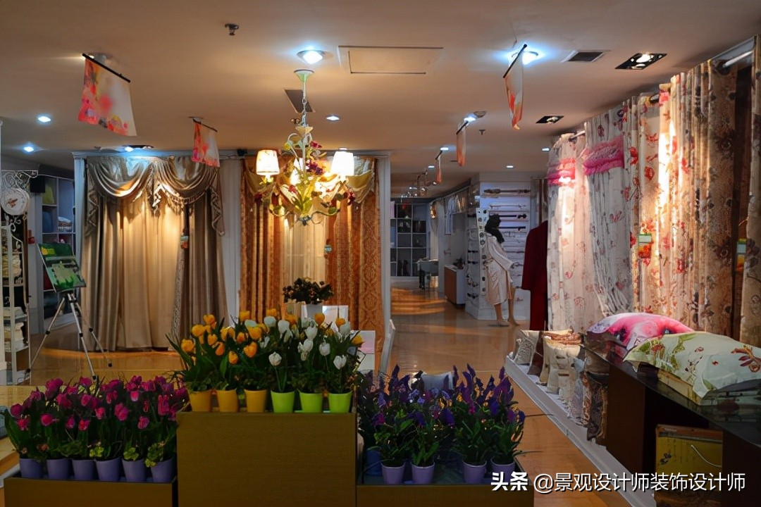窗帘壁纸店装修,广州窗帘店设计案例图片