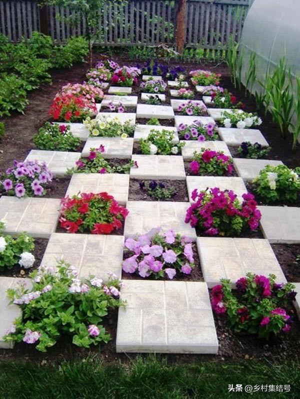 别墅庭院创意藤床,农村新型庭院花园设计图