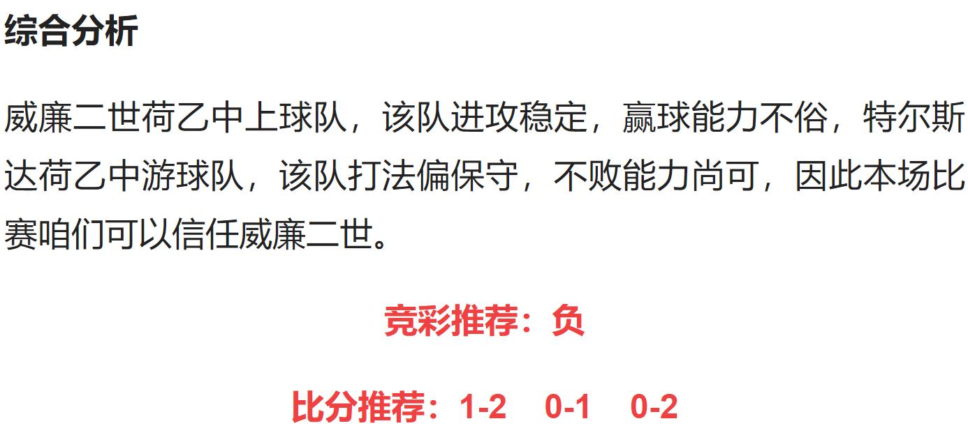 今日竞彩威廉二世,竞彩和威廉对比分析