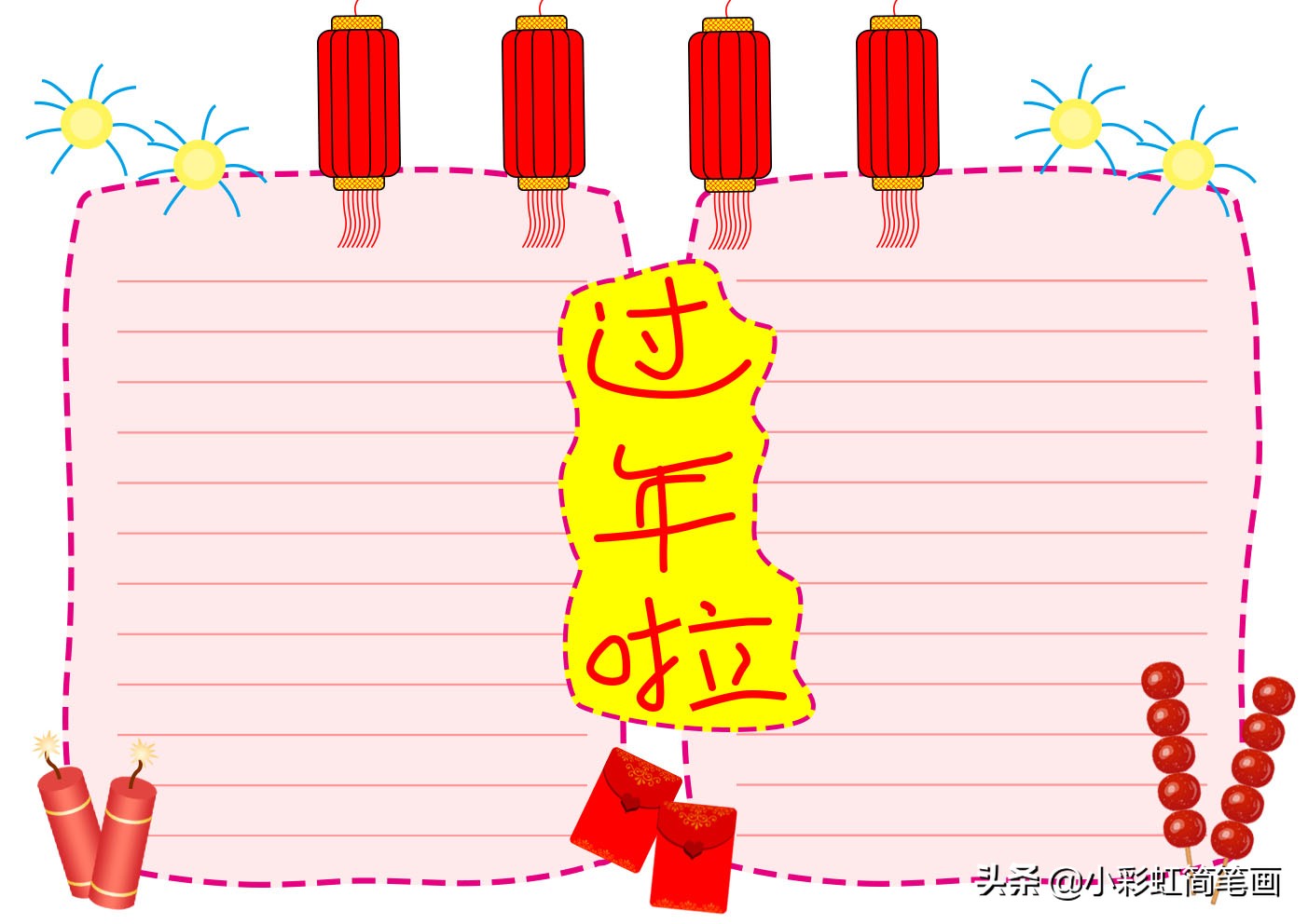 春节手抄报2021简单漂亮,春节手抄报英文版