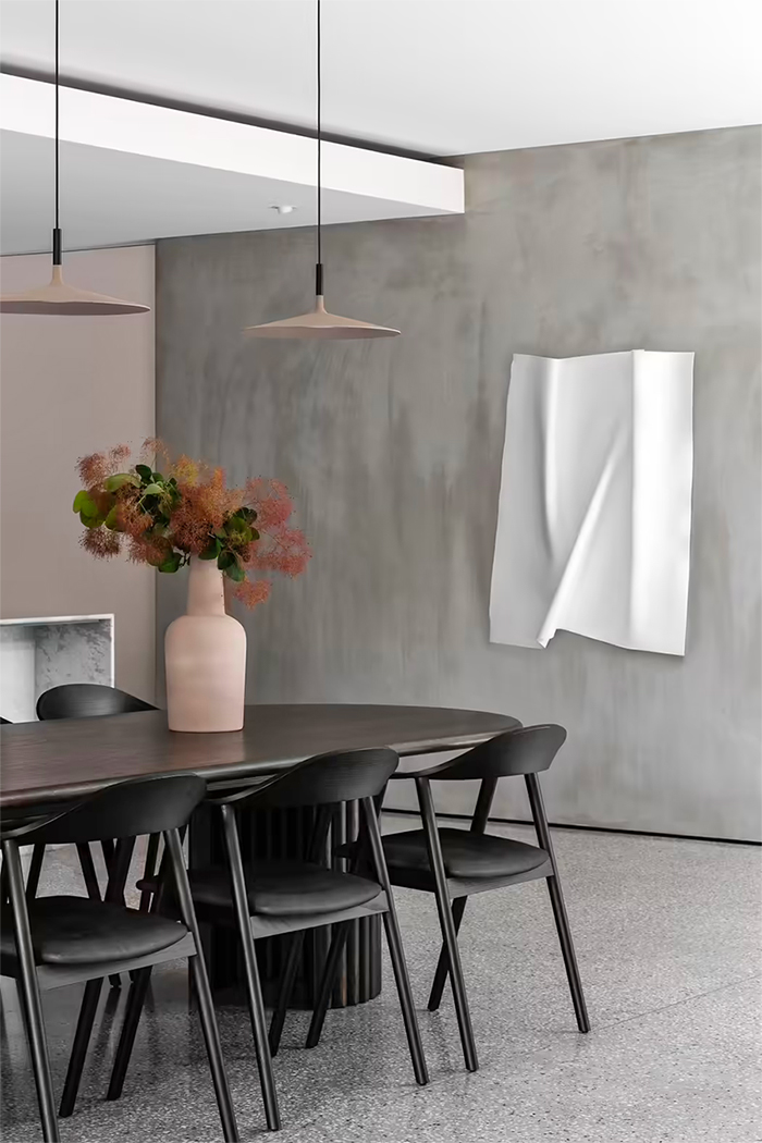 微水泥加原木装修效果小户型,微水泥设计风格小户型