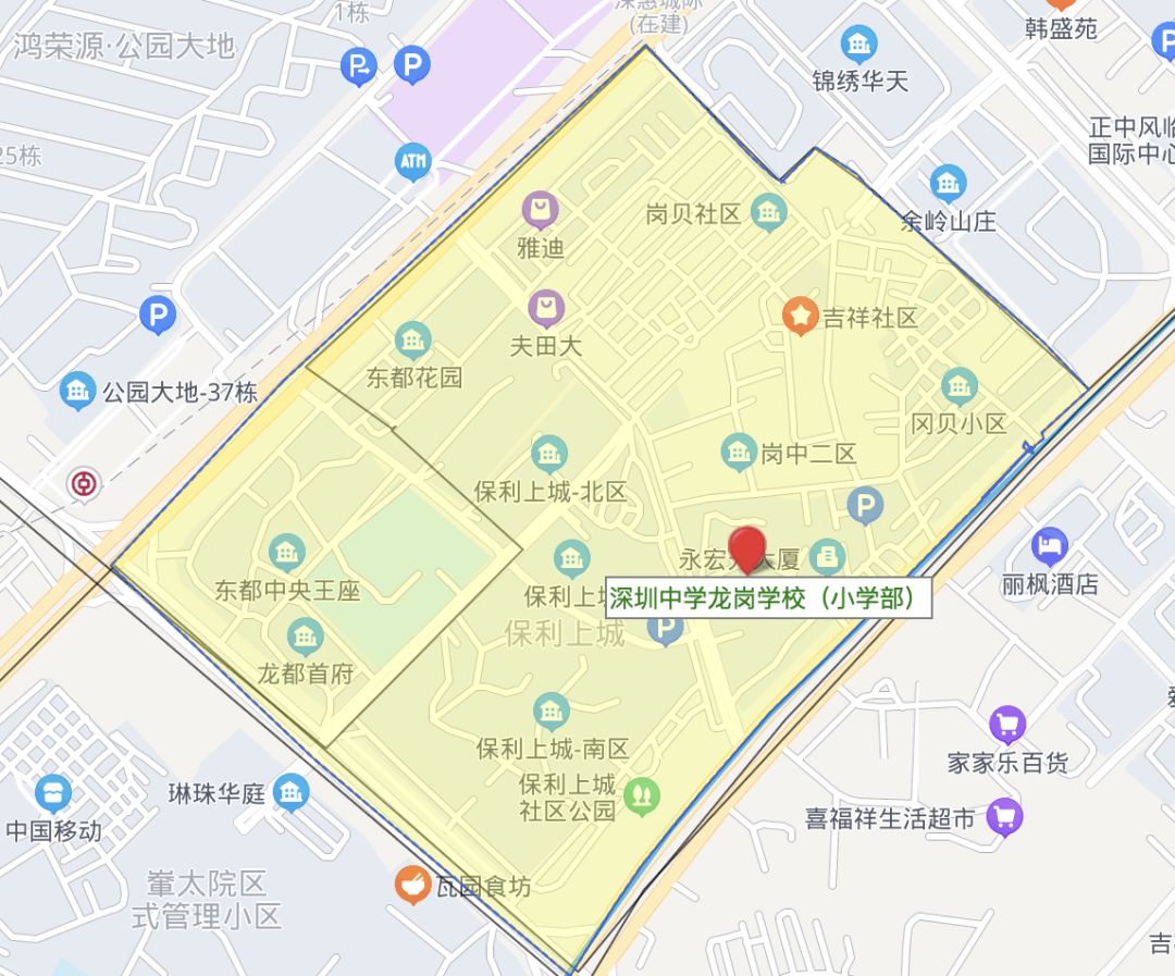深圳深中龙岗初级中学学区划分,深圳龙岗同乐社区初中学区划分图