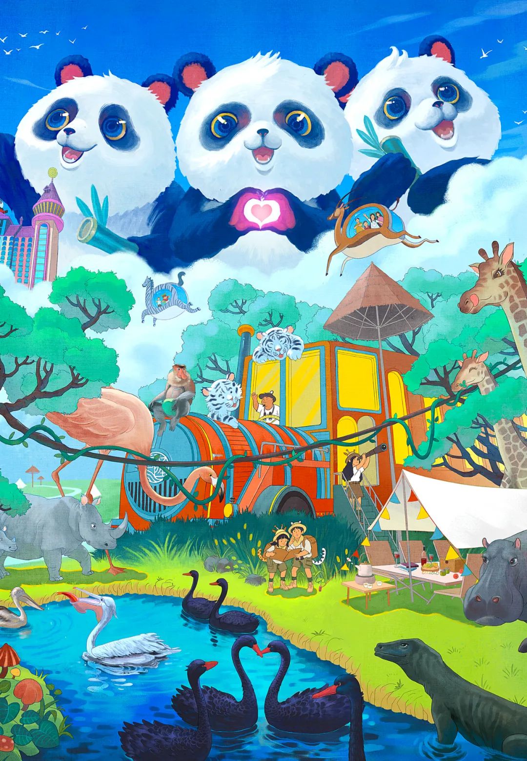 广州长隆动物园绘画,长隆动物园绘画