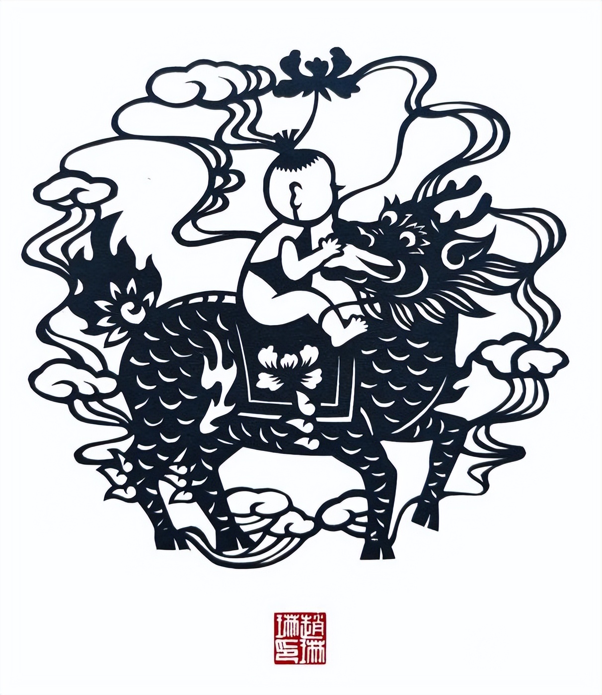 多子多寿剪纸,民俗剪纸花朵