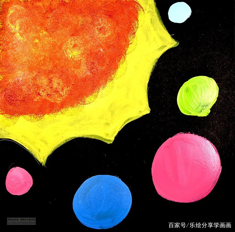 幼儿水粉画太阳的步骤视频,儿童画绘画地球6-9岁