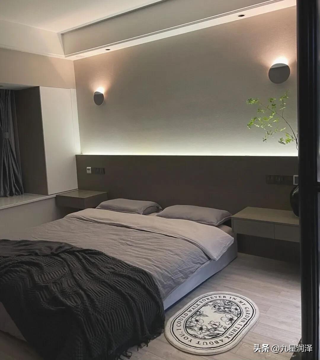 集成墙板床头背景墙装修效果图,床头乳胶漆背景墙装修效果图