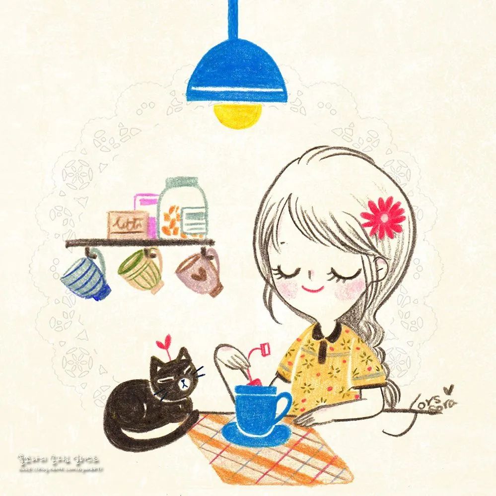 彩铅绘画7-15岁简笔画可爱又简单,可爱彩铅简笔画简单的少女