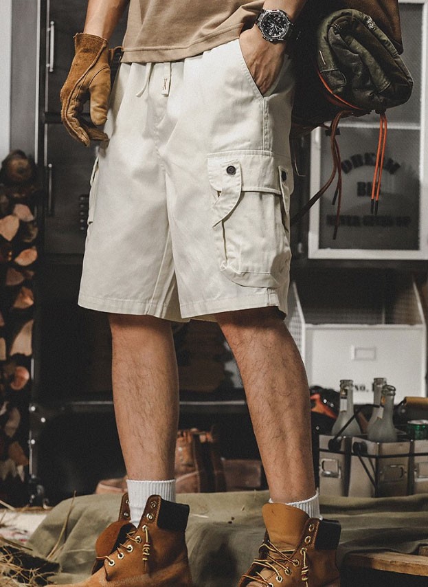 夏季港风工装短裤潮男必备,复古美式风短裤男装搭配