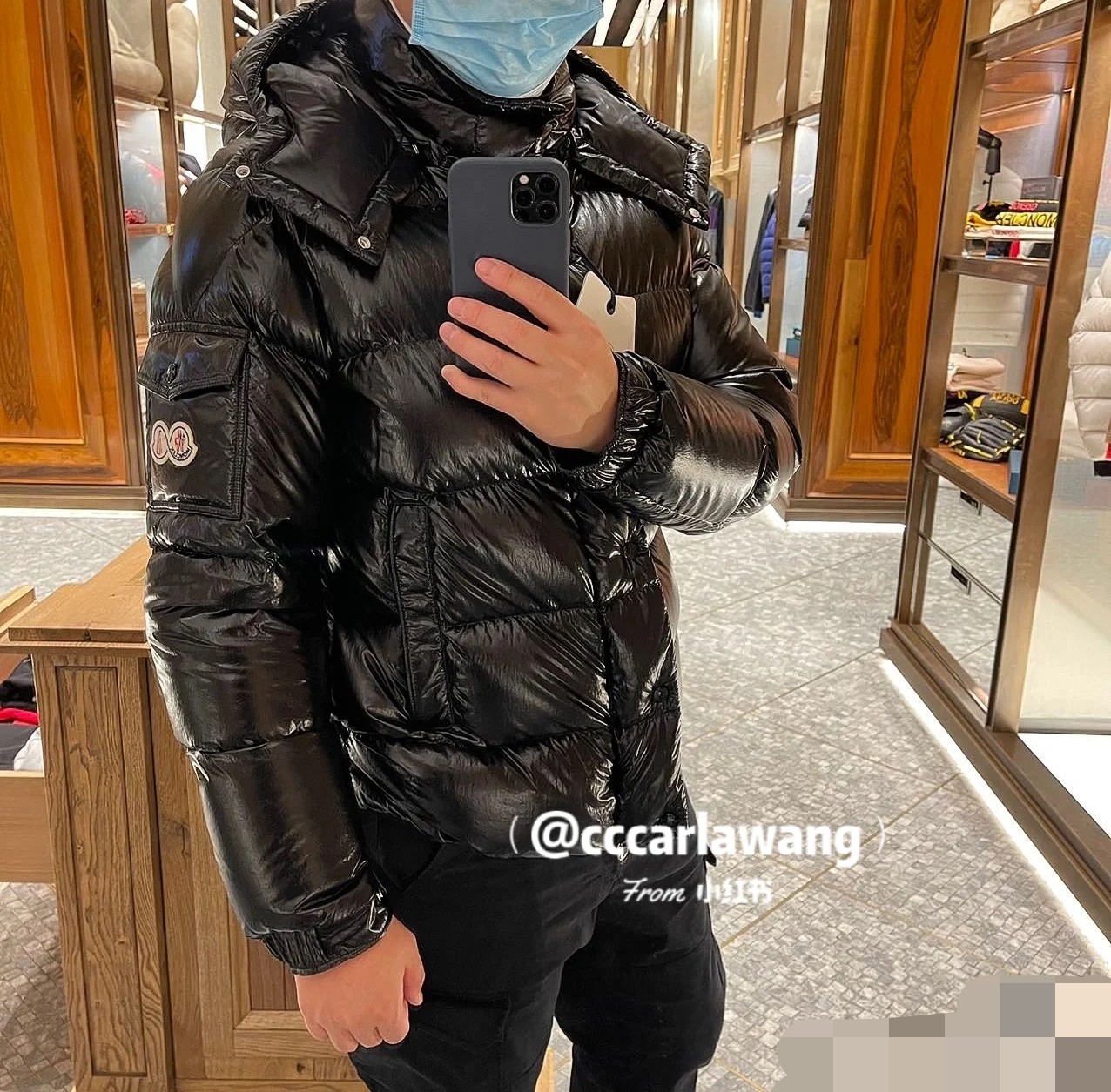 蒙口羽绒服加厚外套,蒙口羽绒服亮玫红色所有限定款