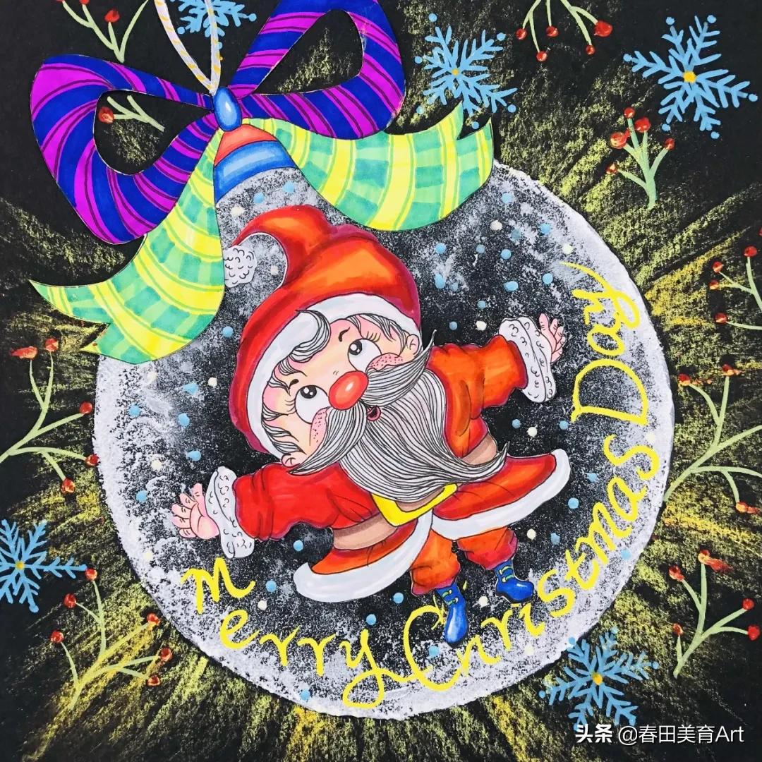 圣诞水晶球圣诞树醒图涂鸦教程,圣诞水晶球美术教程
