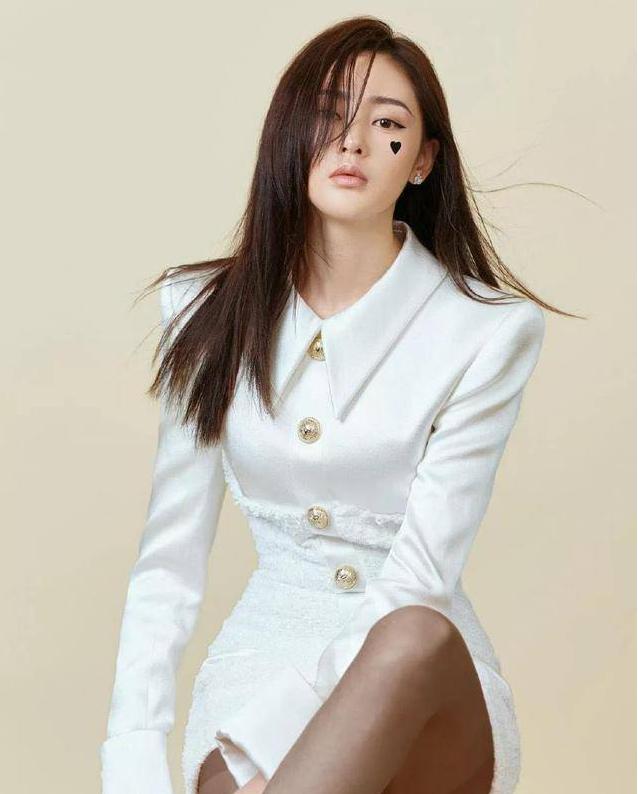 张天爱蓝色长裙港风造型,张天爱冷艳黑裙