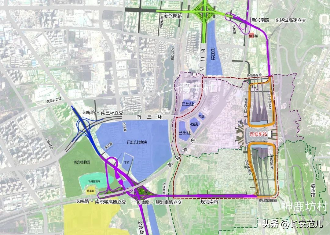 西安东成高铁规划图,西安高铁东站片区最新规划