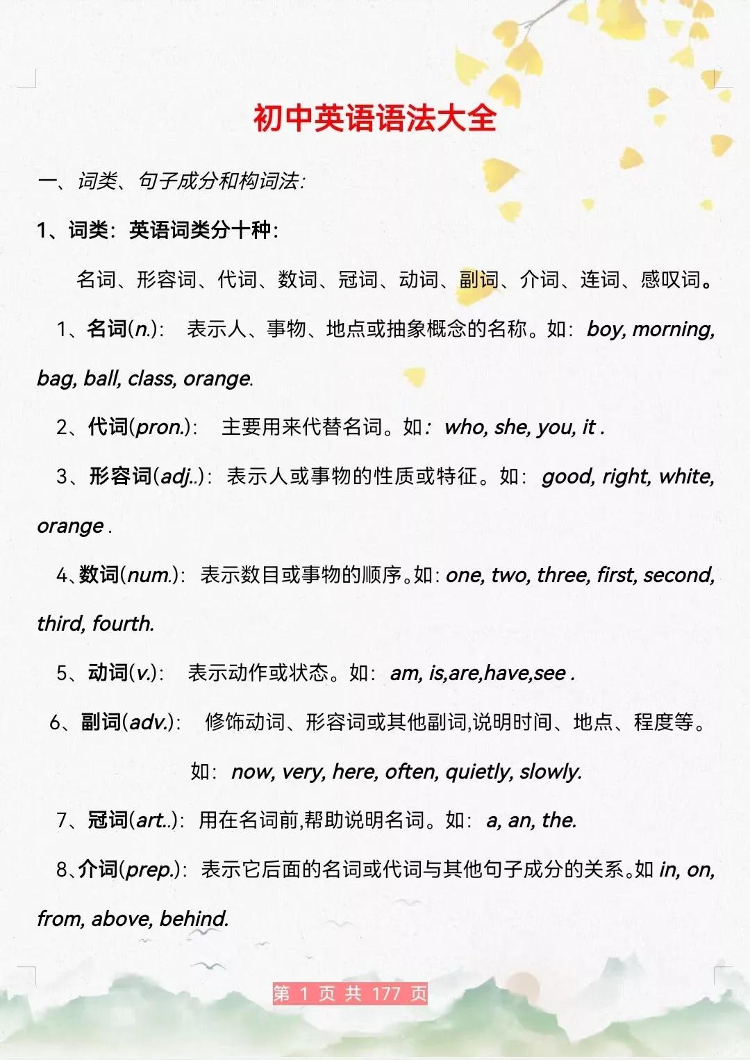 英语语法重要吗?长达173页的英语语法完整版,告诉你答案