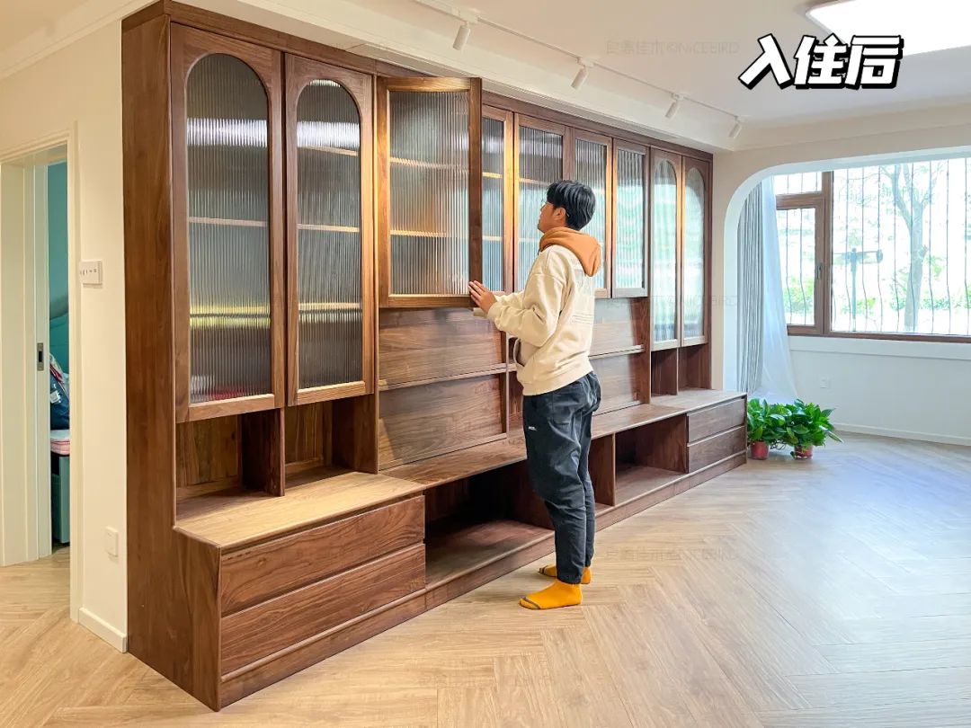 复古小拱门卡座书柜，主打一个全网爆火，北京业主是懂造景滴