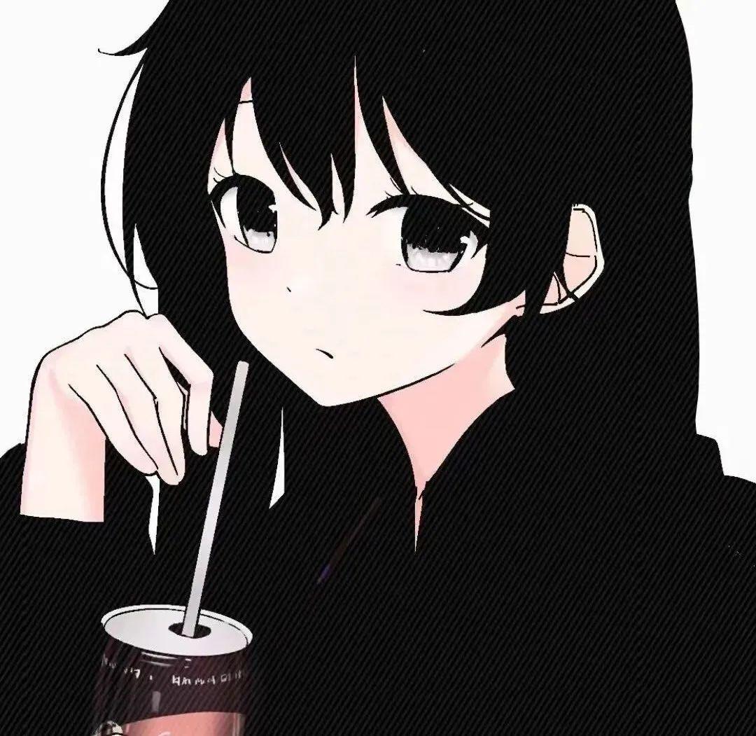 wechat头像女动漫黑白,wechat黑白清冷头像