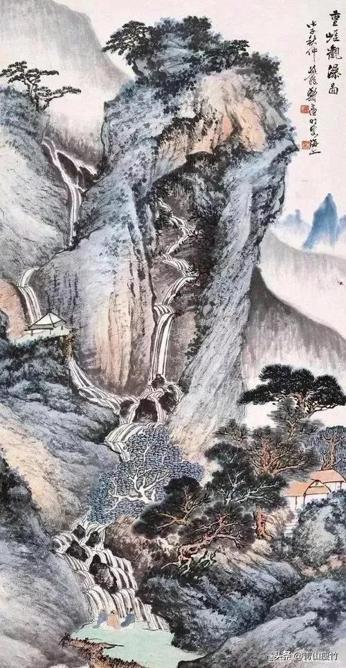 集名家精品山水画70幅欣赏,陈学良山水画精品欣赏40幅