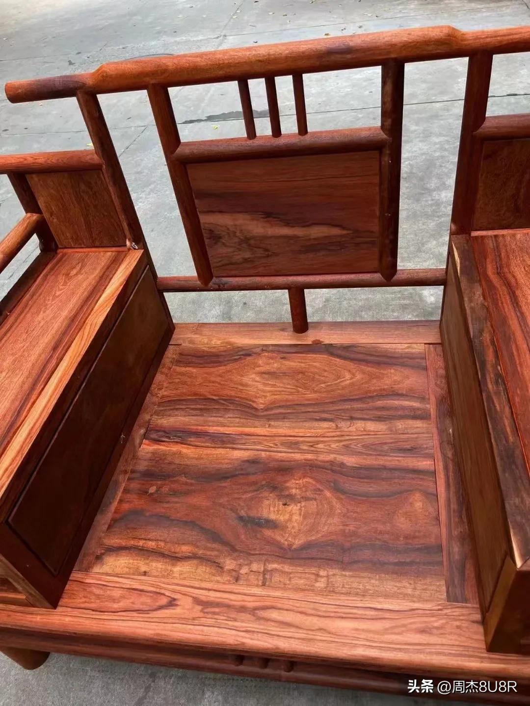 缅甸花梨大果紫檀加大加厚沙发,缅甸花梨黑红老料步步高沙发