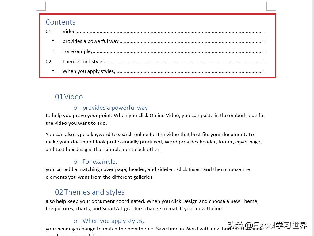 word文档如何生成自动目录,word文档自动生成目录