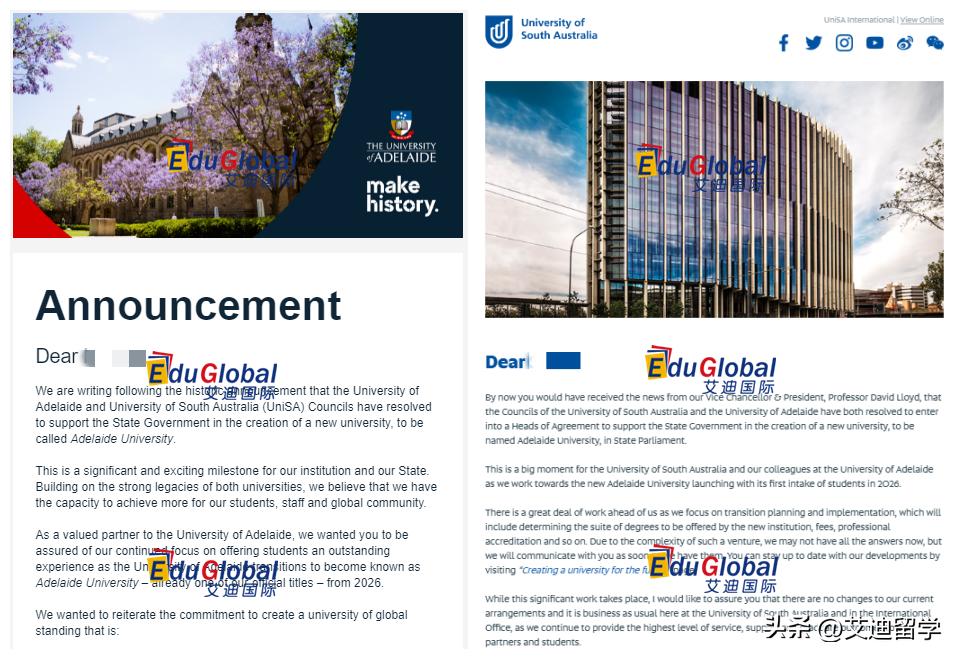 南澳大学和阿德莱德大学合并时间,阿德莱德大学转南澳大学