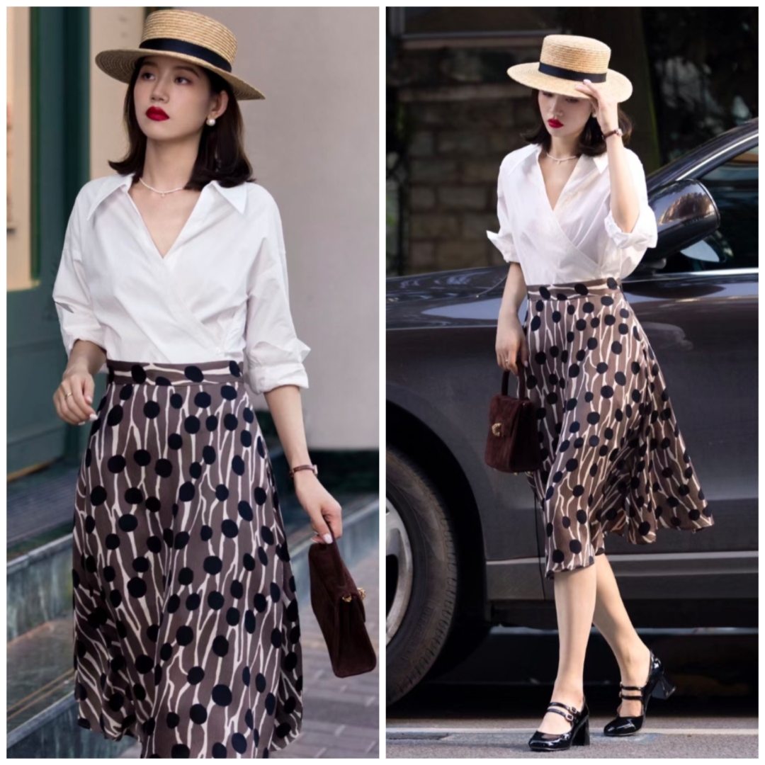 裙子气质高贵优雅知性30岁,有气质的女人都喜欢穿过膝裙