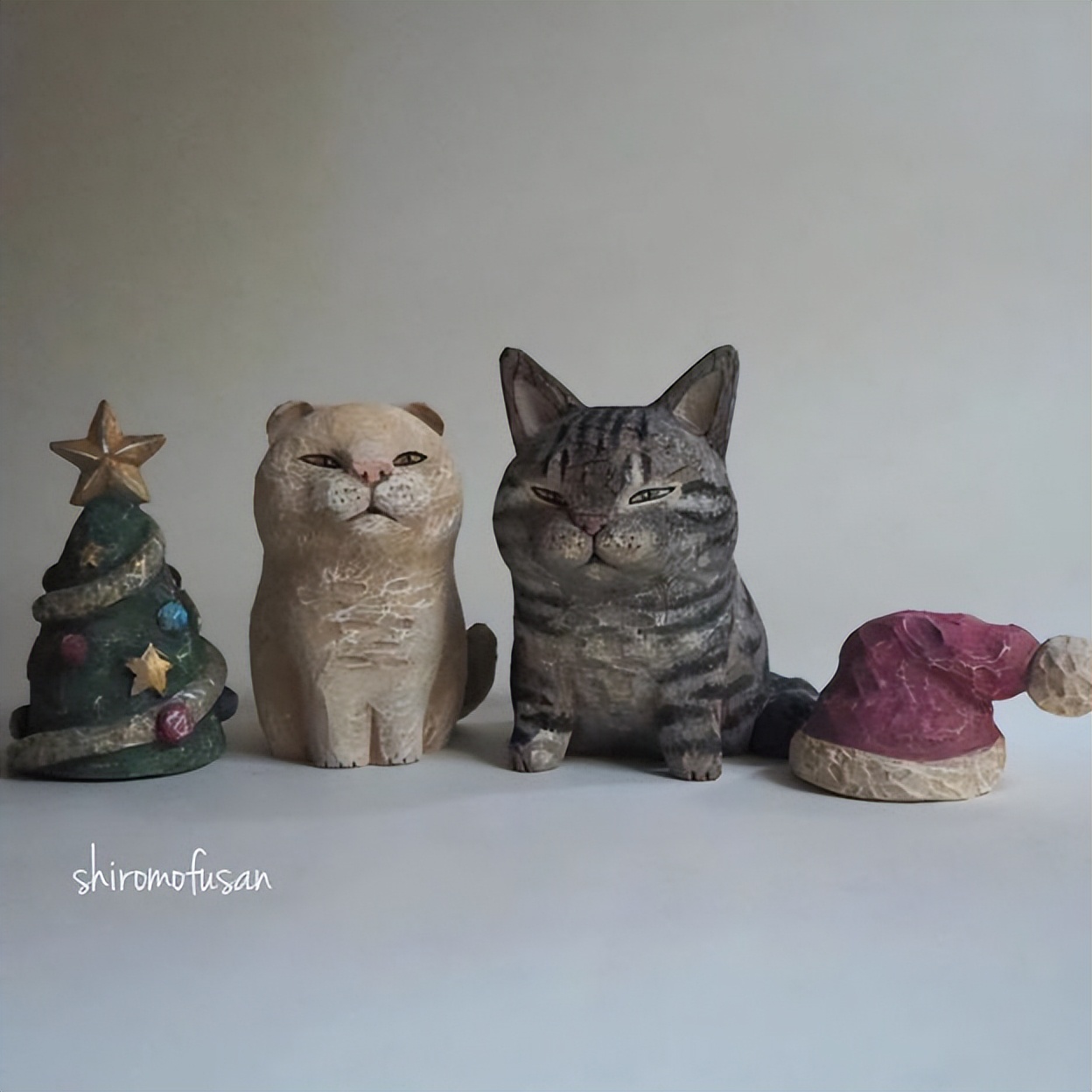 日本艺术家木雕猫,日本木雕猫