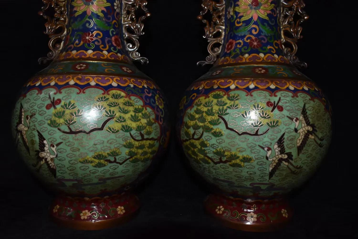 景泰蓝花瓶一对价格2000年代,80年代景泰蓝珐琅花瓶一对价格