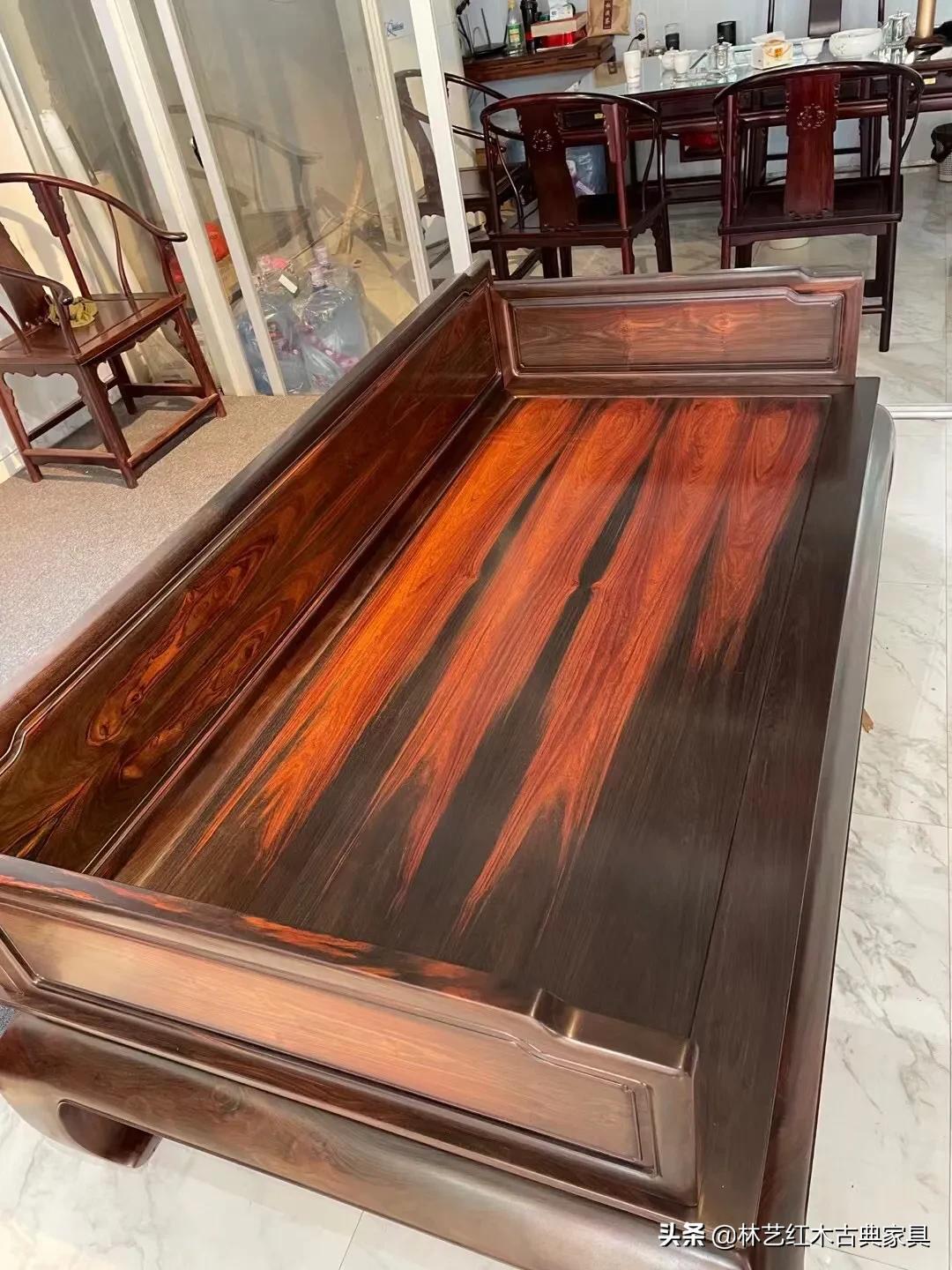 大红酸枝极品明式罗汉床,高端大红酸枝罗汉床