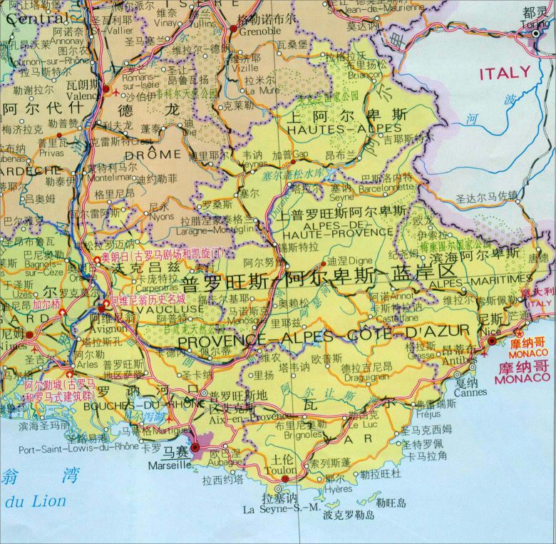 法国旅游地图中文版,世界旅游足迹打卡地图