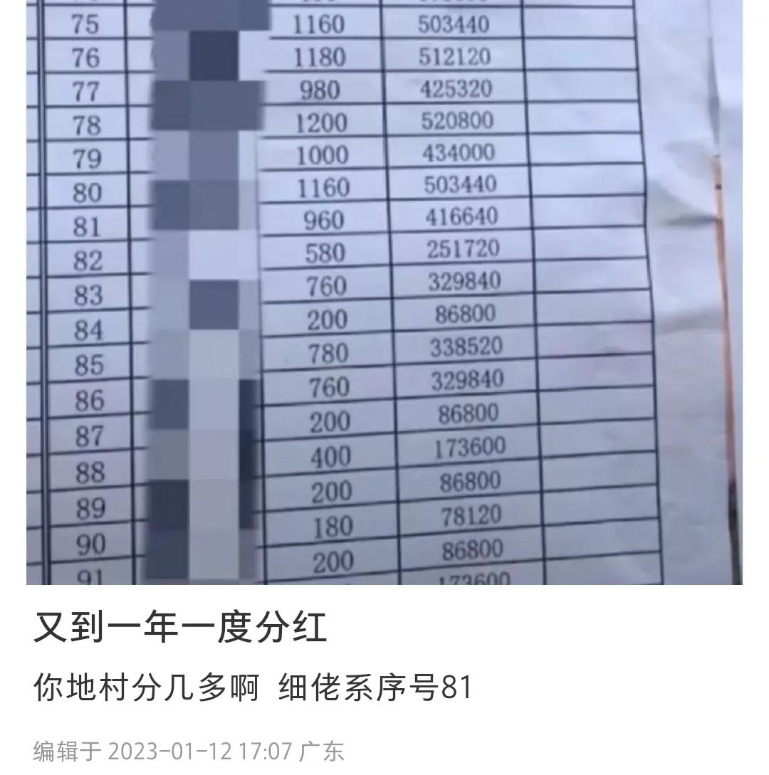 广州普通的城中村一年分红多少,广州城中村分红最多