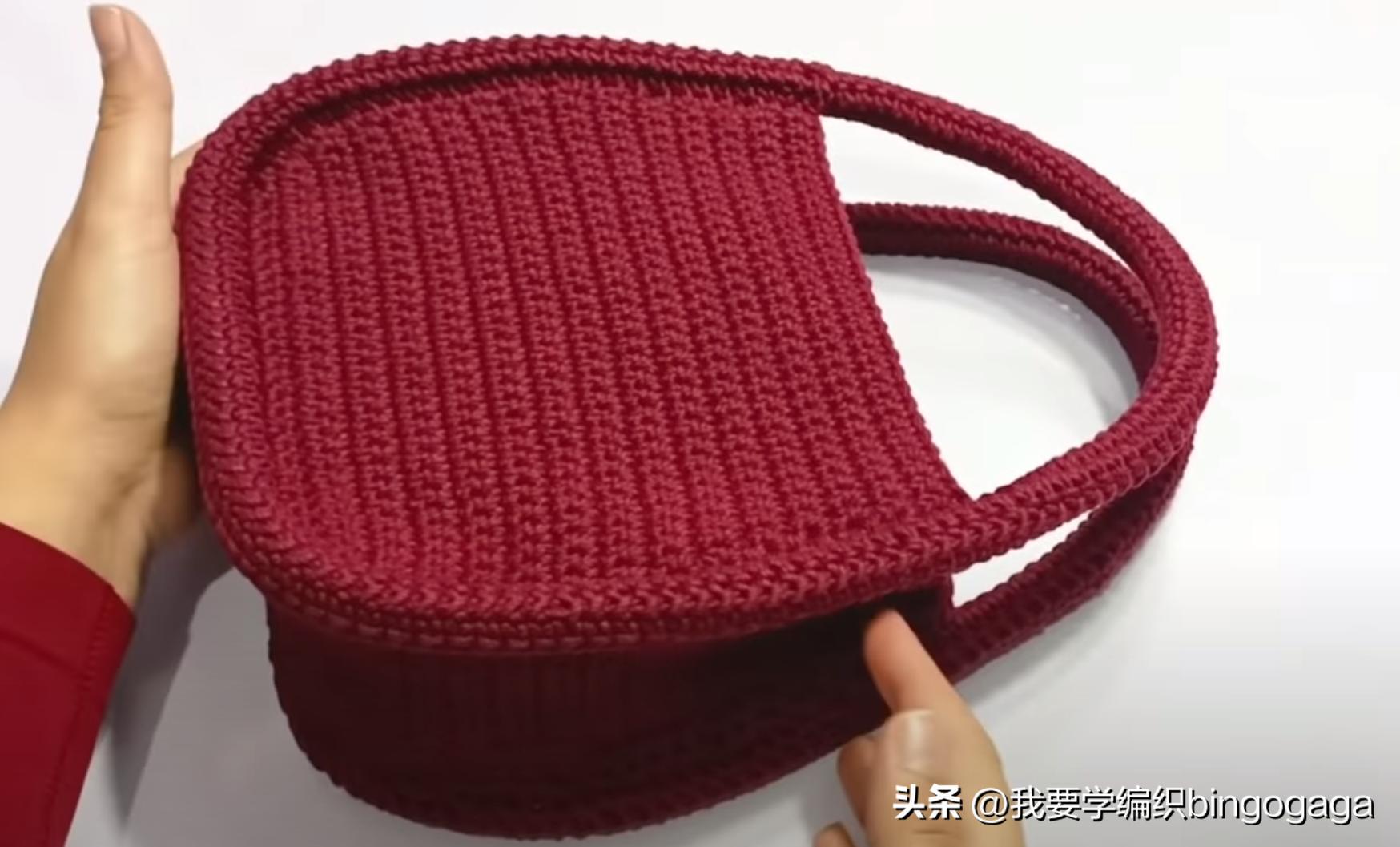 钩手提小包教程,毛线钩夏季小包包单肩斜挎