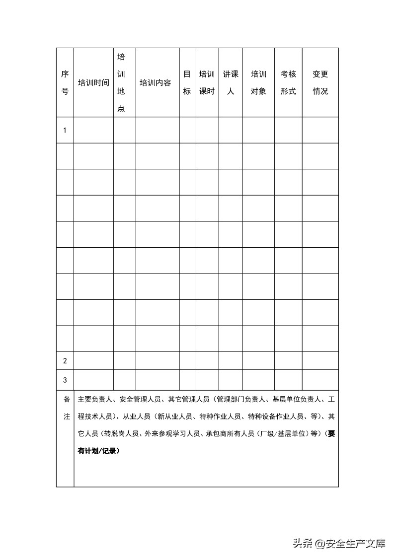 2023年企业安全培训计划表怎么填,2024企业安全培训计划表