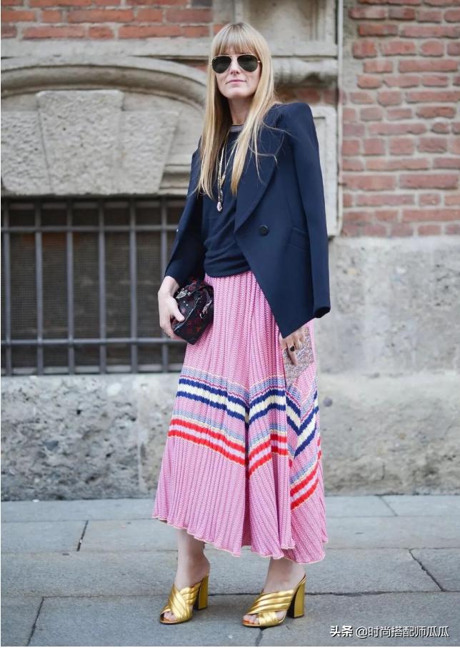 158梨形身材显瘦连衣裙长裙,洋气长裙穿搭技巧