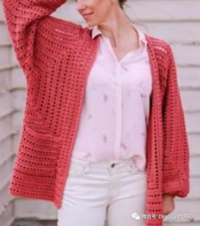 钩针短款开衫编织图解,钩针编织衣服成人开衫教程完整的