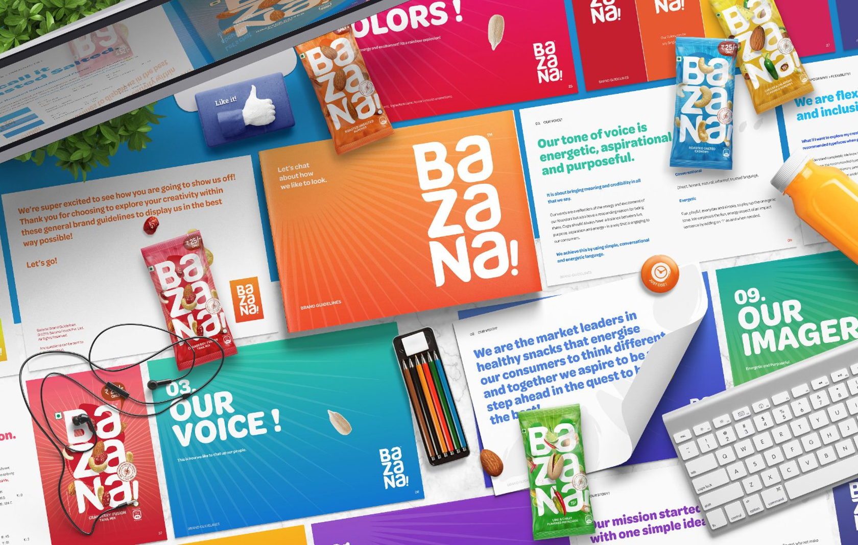 Bazana干果混合物品牌包装设计via：ArtisticodopeoDesignz